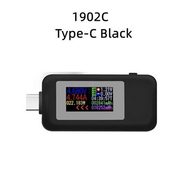 10 in 1 DC Type-C USB testeris Srovės 4–30 V įtampos matuoklis Laiko matuoklis Skaitmeninis monitorius Maitinimo išjungimo indikatorius Banko įkroviklis