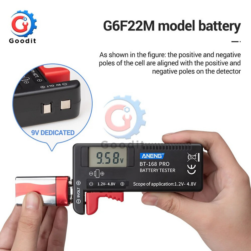 BT-168 PRO Ψηφιακός ελεγκτής χωρητικότητας μπαταρίας για 18650 14500 Lithum 1,2-4,8V μπαταριών CD μπαταριών Δοκιμή ηλεκτρονικού εξοπλισμού