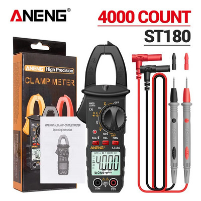 ANENG ST180 4000 skaitiklių skaitmeninis gnybtų matuoklis kintamosios srovės srovės multimetras ampermetras įtampos testeris automobilio amperas Hz talpos NCV omų įrankis