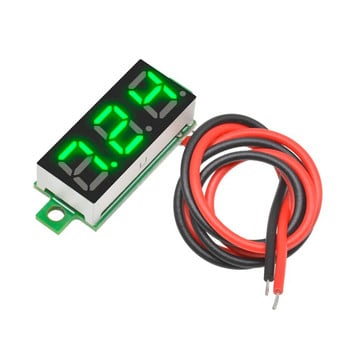 Μίνι ψηφιακό βολτόμετρο 0,28 ιντσών 3,7V-30V Ανιχνευτής μετρητή τάσης κινητής τηλεφωνίας αυτοκινήτου Κόκκινο/Μπλε/κίτρινο/πράσινο LED οθόνη 2 σύρμα