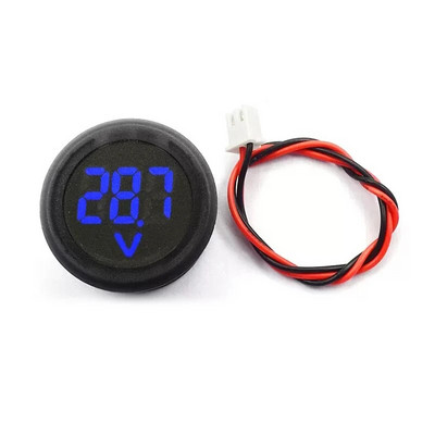 Nuolatinės srovės 4–100 V LED skaitmeninis ekranas Apvalus dviejų laidų voltmetras Nuolatinės srovės skaitmeninis voltmetro galvutės ekrano atvirkštinio prijungimo apsauga