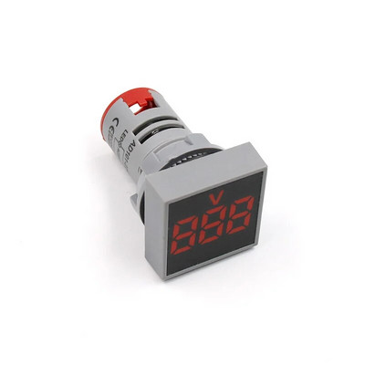 1db Mini új 22mm AC 60-500V Voltméter négyzet alakú LED digitális feszültségmérő jelzőfény teszter piros kék sárga zöld fehér