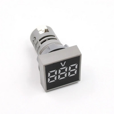 1db Mini új 22mm AC 60-500V Voltméter négyzet alakú LED digitális feszültségmérő jelzőfény teszter piros kék sárga zöld fehér