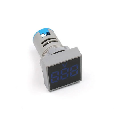 1db Mini új 22mm AC 60-500V Voltméter négyzet alakú LED digitális feszültségmérő jelzőfény teszter piros kék sárga zöld fehér