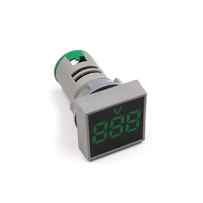 1db Mini új 22mm AC 60-500V Voltméter négyzet alakú LED digitális feszültségmérő jelzőfény teszter piros kék sárga zöld fehér