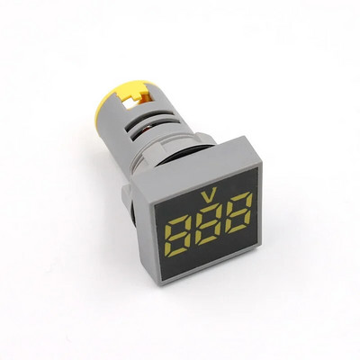 1db Mini új 22mm AC 60-500V Voltméter négyzet alakú LED digitális feszültségmérő jelzőfény teszter piros kék sárga zöld fehér