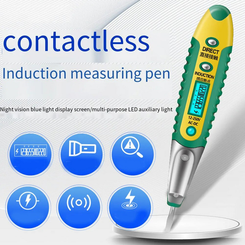 ANENG VD700 skaitmeninis testerio pieštukas bekontaktis Saft testavimo rašiklis AC DC 12-250V Elektrinis LCD ekranas Atsuktuvo įtampos indikatorius