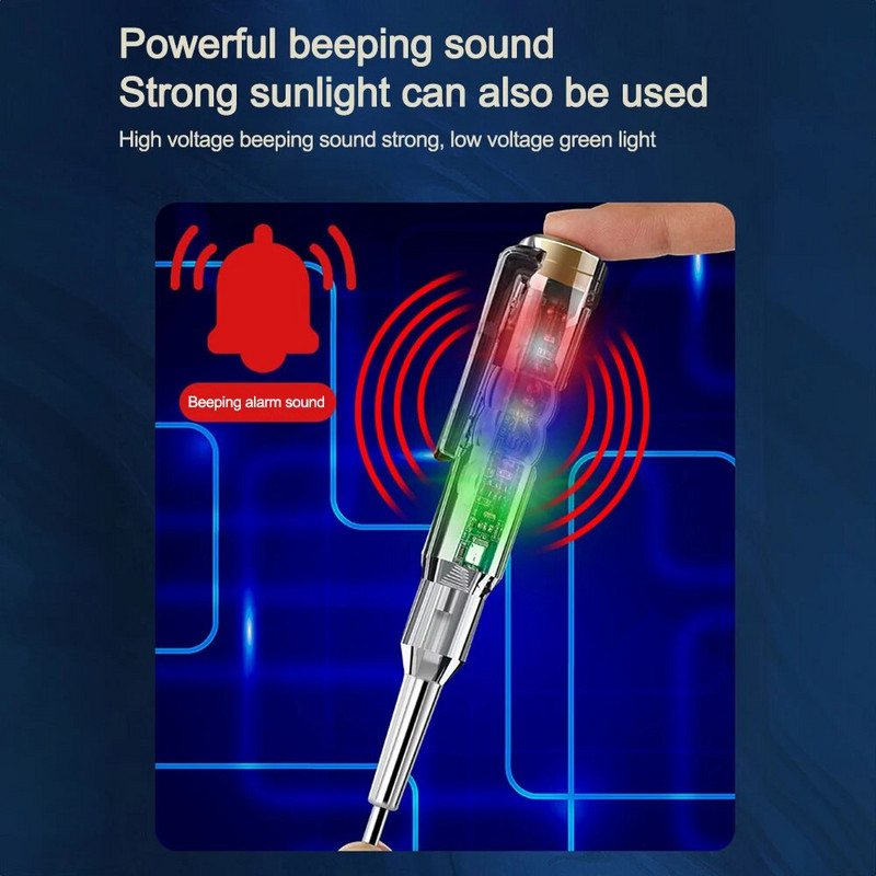 Išmanusis įtampos testerio rašiklis bekontakčio indukcinio skaitmeninio maitinimo detektoriaus pieštukas elektrinis atsuktuvas zondo grandinės indikatorius