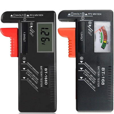 Tester digital de baterie BT168 Verificator de tensiune pentru buton AA AAA 9V Tester de baterie de dimensiuni multiple Instrumente de măsurare a tensiunii BT168D BT-168D