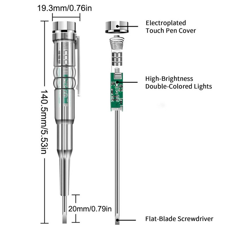 FINDAMAZE elektrinis įspėjimo testeris, įtampos tikrinimo rašiklis, įtampos detektorius, elektrozondas, namų elektros įrankiai, grandinės testeris, plastikinė rankena