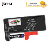 BT-168 AA/AAA/C/D/9V/1,5V universalus mygtukų elementų baterijos testeris, spalvotas matuoklis, rodantis voltų tikrintuvą