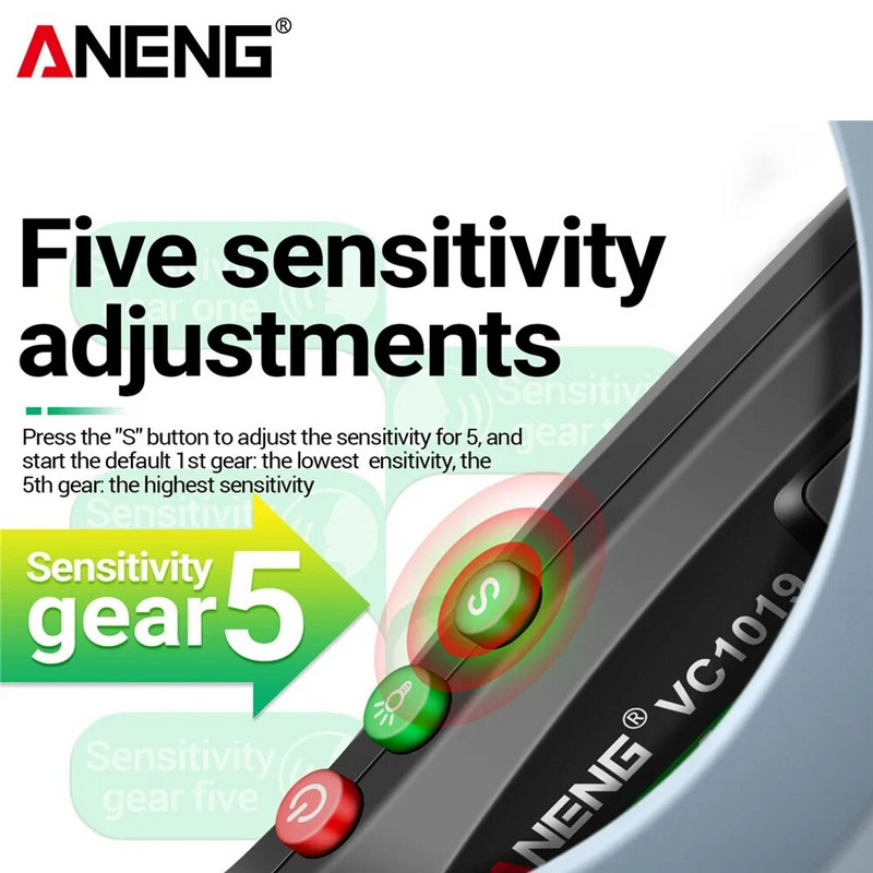 ANENG VC1019 Inteligentni tester glasovnog emitiranja Olovka 12V-1000V Infracrveni senzor za pozicioniranje Tester napona Detektor električne žice
