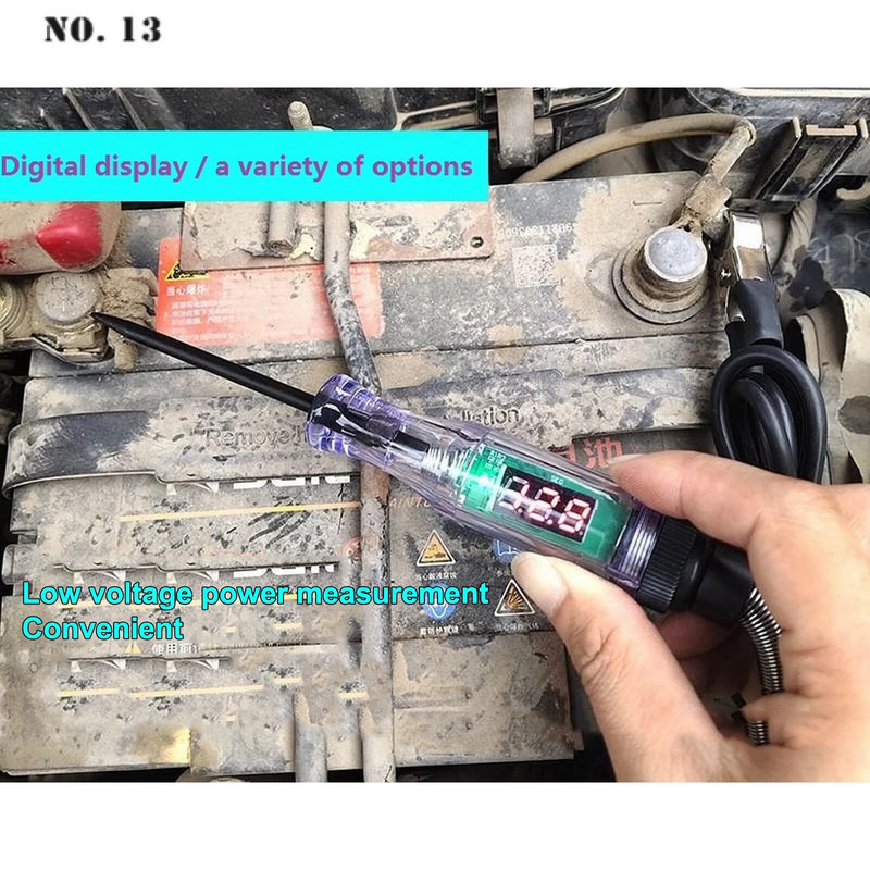 Auto 6V 12V 24V DC Automobil Kamion Ispitivač kruga napona Test Voltmetar Duga sonda Olovka Žarulja Olovka za održavanje automobila Ispitno svjetlo