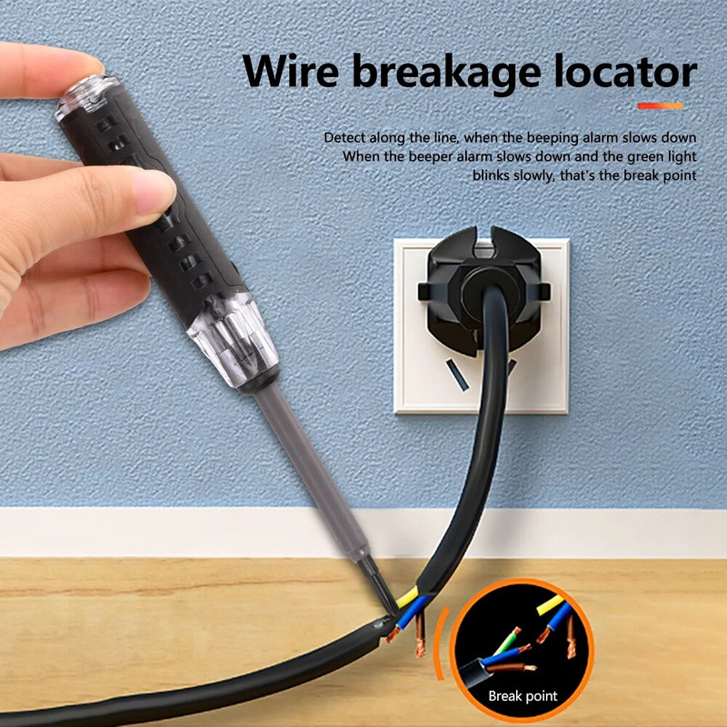 Išmanusis įtampos testerio rašiklis bekontakčio indukcinio skaitmeninio maitinimo detektoriaus pieštukas elektrinis atsuktuvas zondo grandinės indikatorius