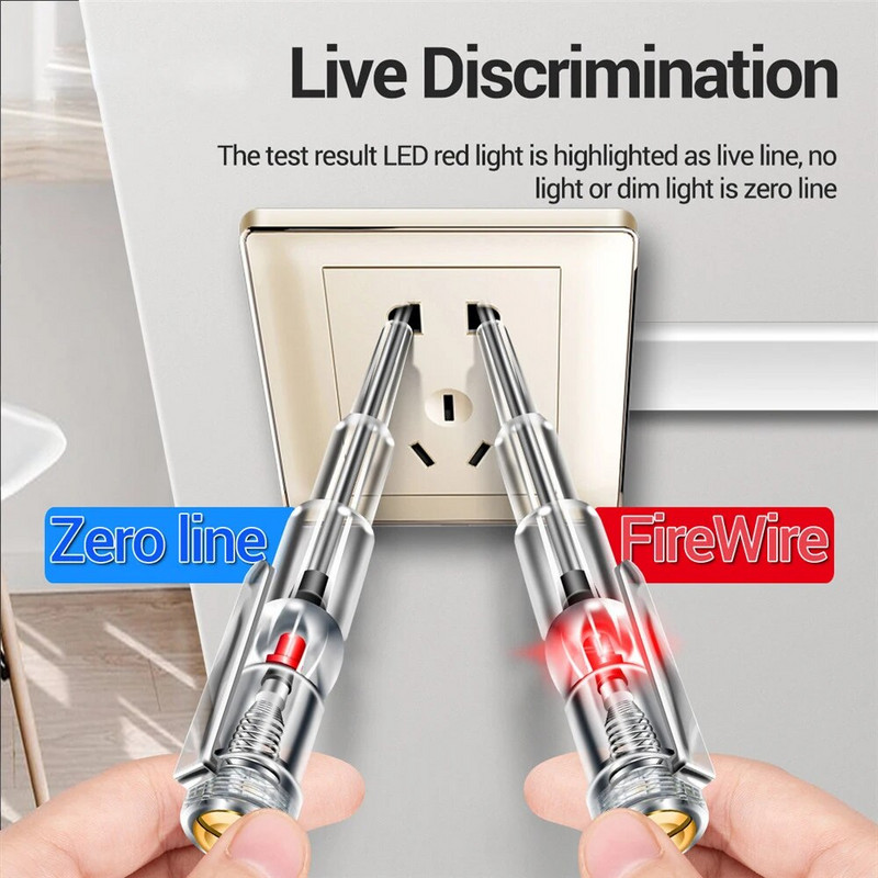 Išmanusis įtampos testerio rašiklis bekontakčio indukcinio skaitmeninio maitinimo detektoriaus pieštukas elektrinis atsuktuvas zondo grandinės indikatorius