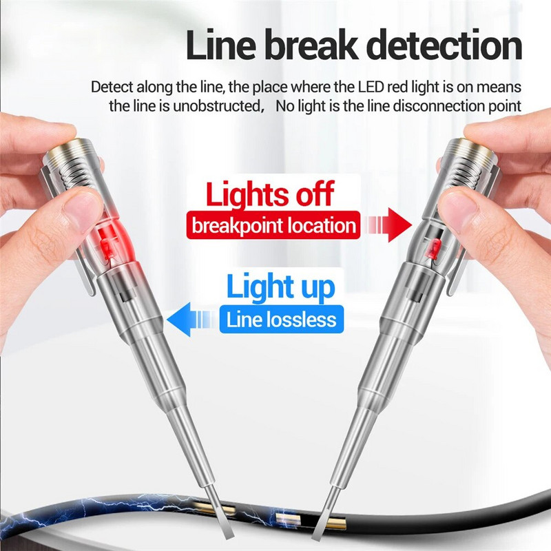 Išmanusis įtampos testerio rašiklis bekontakčio indukcinio skaitmeninio maitinimo detektoriaus pieštukas elektrinis atsuktuvas zondo grandinės indikatorius