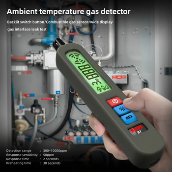 BSIDE Детектор за изтичане на газ Запалим Естествен Co2 Запалим алкохол LPG Анализатор на метан Акумулаторна зумер Аларма PPM Тестер