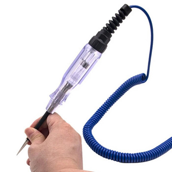 Пластмасова химикалка за тестване на автомобил 6-12-24V Автомобилна писалка за тестване на електрическо напрежение Светлинна лампа Тестер за верига Детектор Сонда Волтметър