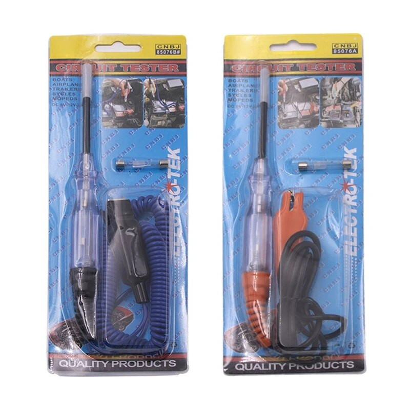 Automobilio bandymo rašiklis, plastikinis 6-12-24 V automobilio automatinis elektros įtampos bandomasis rašiklis lempos lempos grandinės testeris detektorius zondo voltų matuoklis