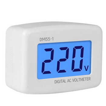 Ψηφιακό βολτόμετρο Υποδοχή Έλεγχος τάσης LCD Βολτόμετρο 110V 220V Επιτοίχιο Βολτόμετρο DM55-1