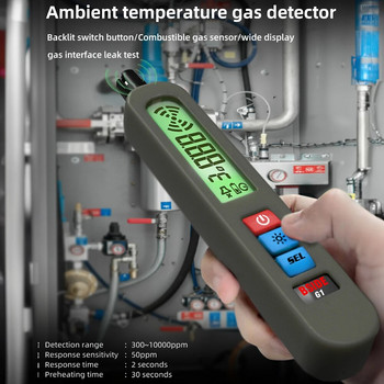 BSIDE Детектор за изтичане на газ Запалим естествен Co2 Запалим алкохол LPG Анализатор на метан Акумулаторна зумерна аларма PPM LEL Тестер