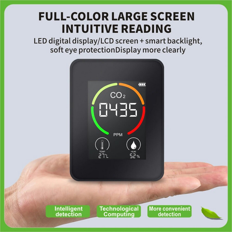 CO2 õhudetektor süsinikdioksiidi detektor Põllumajandustoodang kasvuhoone CO2 monitor valge gaasi detektori analüüsiseade