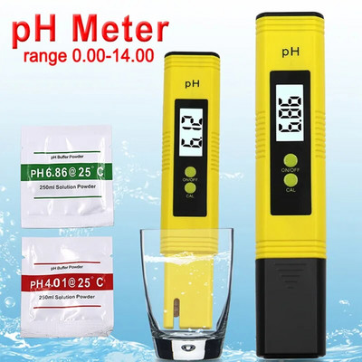 PH метър 0,01 с висока точност за тестер за качество на водата с обхват на измерване 0-14, подходящ за аквариум, плувен басейн