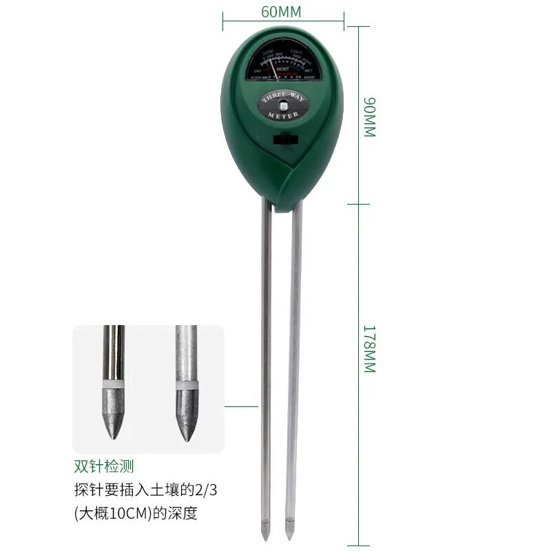 3 u 1 ph metar vlažnosti tla, vode, kiselosti, sunčeve svjetlosti, PH testa, mjerač vlage, monitor tla za biljke, detektor