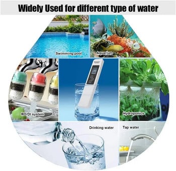 Цифров тестер за качество на водата TDS EC Meter Range 0-9990 Многофункционален уред за измерване на температурата на чистотата на водата TEMP PPM тестер