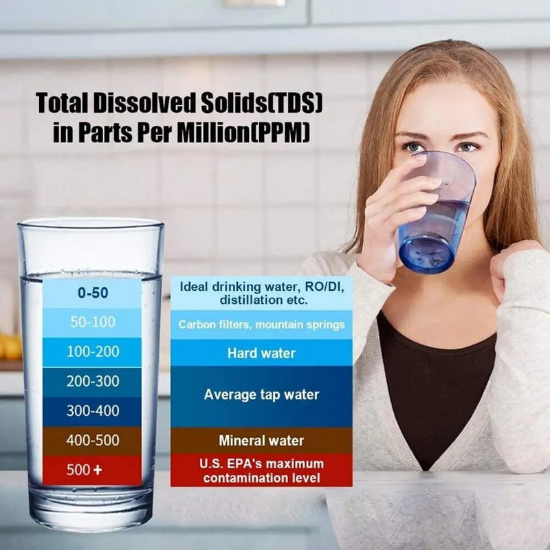 Skaitmeninis vandens kokybės testeris TDS EC skaitiklių diapazonas 0-9990 daugiafunkcis vandens grynumo temperatūros matuoklis TEMP PPM testeris