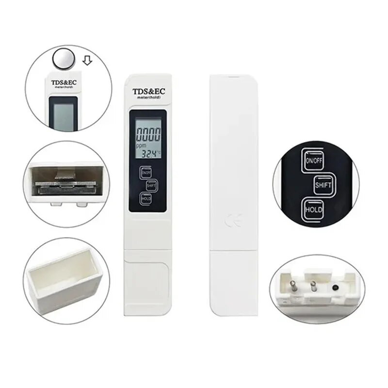 3 в 1 професионална писалка за тестване на качеството на водата TDS EC Meter Тестер за температура Тестер за чистота на питейната вода Digital Waters Qualitys Тестери