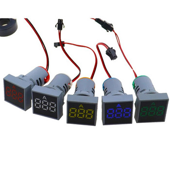 22MM 0-100A Цифров амперметър Токомер/Измерватели на напрежение Индикатор Led Лампа Квадратна сигнална светлина