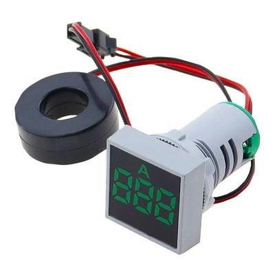 22MM 0-100A digitaalne ampermeeter voolumõõtur/pingemõõtur indikaator LED lamp ruut signaaltuli