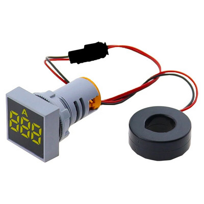 22MM 0-100A digitaalne ampermeeter voolumõõtur/pingemõõtur indikaator LED lamp ruut signaaltuli