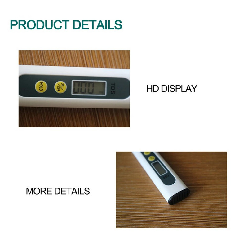 TDS skaitmeninis vandens kokybės testeris , vandens grynumo patikra 0-9990 ppm , baseinų geriamojo vandens akvariumų matavimas