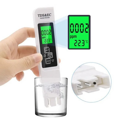 1 set 3 in1 TDS EC Meter Tester de temperatură Pen Tester digital multifuncțional pentru calitatea apei pentru puritatea apei TEMP Tester PPM