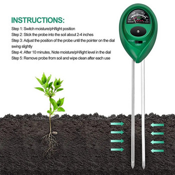 Влагомер за почва Измервателен инструмент за домашно градинарство Измервател на влажност на почвата Хигрометър Сонда Тест за поливане Тестващ инструмент Градински инструмент