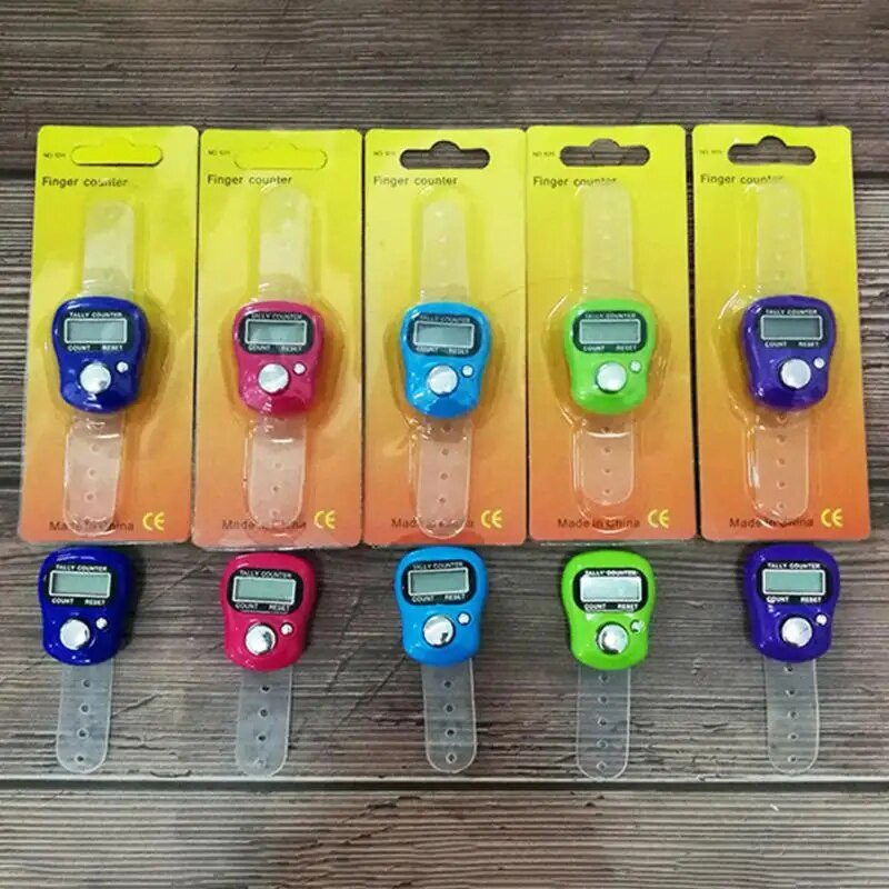 Ηλεκτρονικό ψηφιακό δαχτυλίδι δακτυλίου μετρητής μετρητής χειρός Πλεκτομετρητής σειρών με κλικ ΝΕΟ Μίνι δείκτης μετρητής σημείων LCD