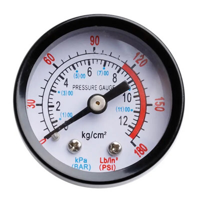 Bar mjerač tlaka zraka 10 mm 1/8 BSP 13 mm 1/4 BSP navoj 0-180 PSI 0-12 dvostruka ljestvica manometra za kompresor zraka
