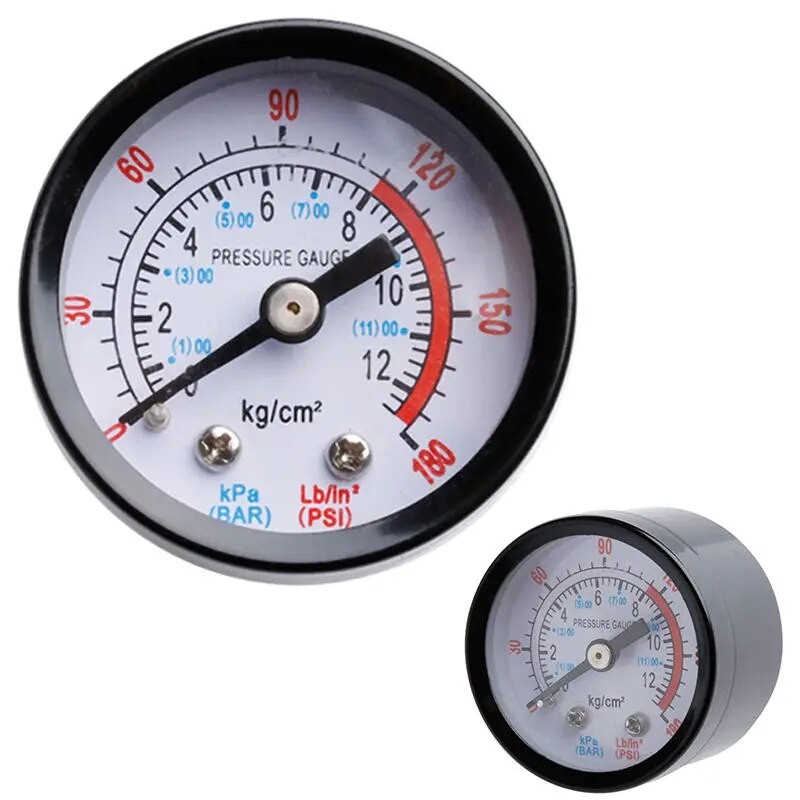Bar mjerač tlaka zraka 10 mm 1/8 BSP 13 mm 1/4 BSP navoj 0-180 PSI 0-12 dvostruka ljestvica manometra za kompresor zraka
