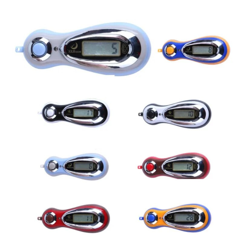Νέος Ηλεκτρονικός ψηφιακός μετρητής καταμέτρησης υψηλής ευκρίνειας LCD, χειροκίνητοι μετρητές με κορδόνια τυχαίου χρώματος
