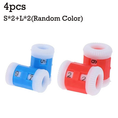 2/4 τμχ Πλαστικές βελόνες πλεξίματος Πάγκος πουλόβερ Καπέλο βελονάκι Βελόνες σειρές Πάγκος οικιακής χρήσης Εργαλείο πλεξίματος Κόκκινο/Μπλε