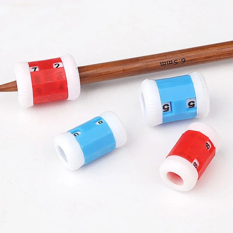 2/4 τμχ Πλαστικές βελόνες πλεξίματος Πάγκος πουλόβερ Καπέλο βελονάκι Βελόνες σειρές Πάγκος οικιακής χρήσης Εργαλείο πλεξίματος Κόκκινο/Μπλε