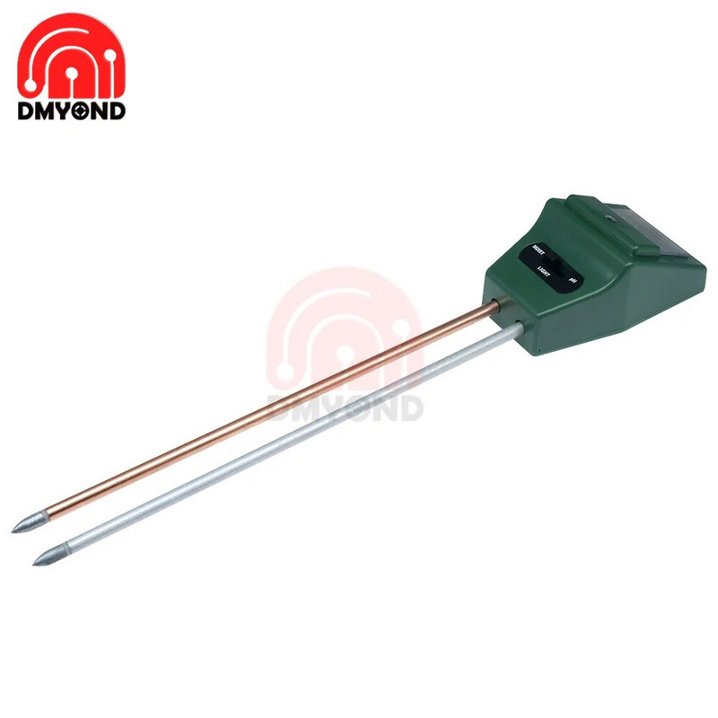 Sodo augalų gėlių PH testeris Dirvožemio vandens drėgmės šviesos matavimo jutiklio matuoklis 3 viename „pasidaryk pats“ elektroninis dirvožemio analizatorius kvadratinė galvutė