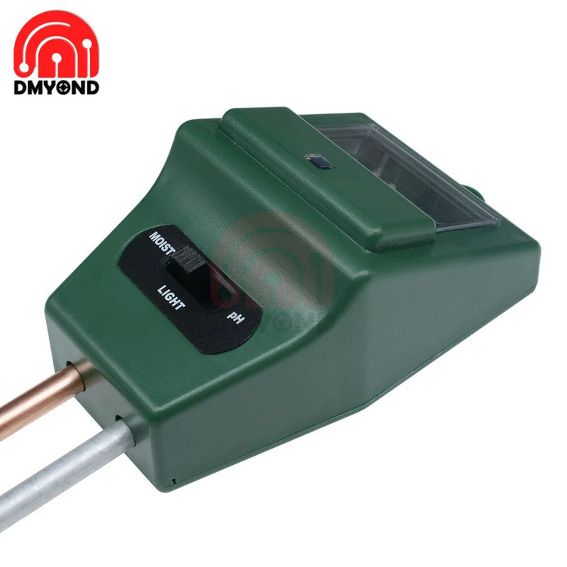 Sodo augalų gėlių PH testeris Dirvožemio vandens drėgmės šviesos matavimo jutiklio matuoklis 3 viename „pasidaryk pats“ elektroninis dirvožemio analizatorius kvadratinė galvutė