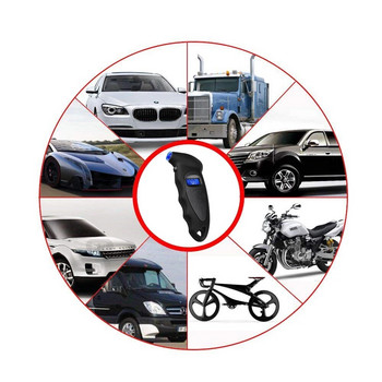 Нов ръчен манометър за подсветка на гумите, високопрецизен цифров мониторинг, измервател на въздуха в автомобилните гуми, LCD дисплей, манометър, барометри