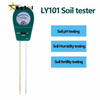 Измервател на pH на почвата 3-в-1 Тестер за почва Детектор за pH на влагата в растенията Измервател на влажността на почвата в градината Измервател на плодородието на почвата Градински инструмент