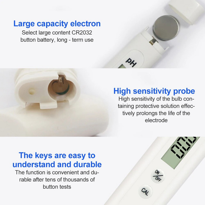 PH matuoklis skaitmeninis vandens kokybės testeris 0-14pH matavimo diapazonas geriamojo vandens kokybės analizatoriaus monitorius 0,1pH didelio tikslumo