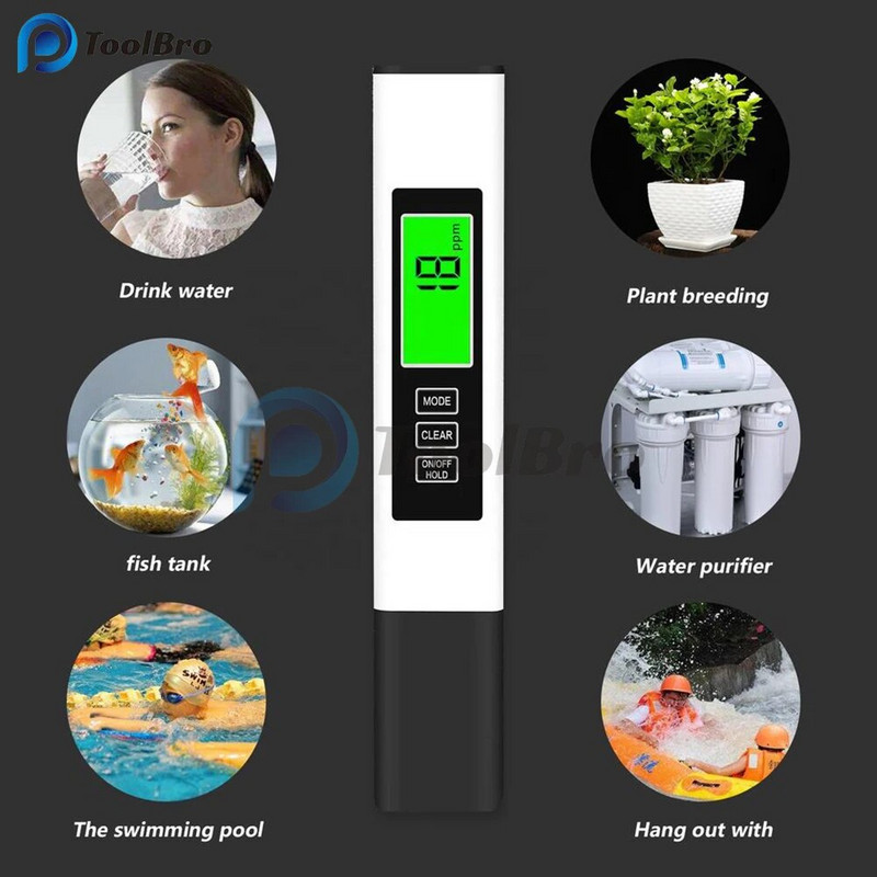 3-ühes LED digitaalne TDS veekvaliteedi detektor taustavalgustusega intelligentne kiibikontroll TDS/EC juhtivuse/temperatuuri testpliiats