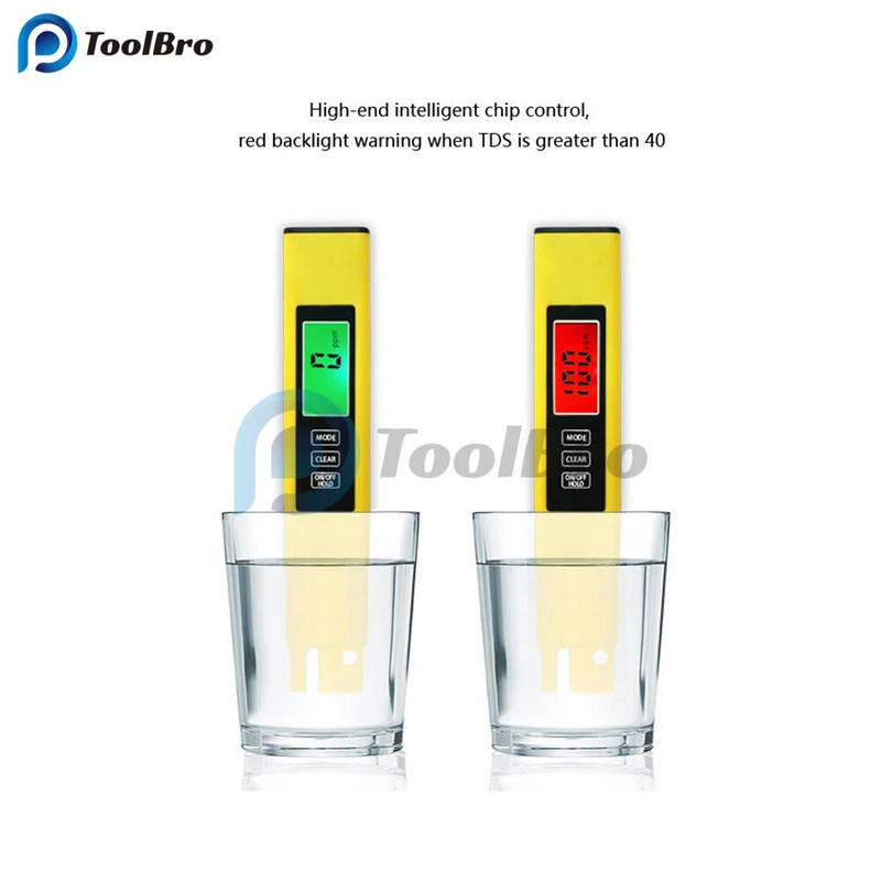 3-ühes LED digitaalne TDS veekvaliteedi detektor taustavalgustusega intelligentne kiibikontroll TDS/EC juhtivuse/temperatuuri testpliiats